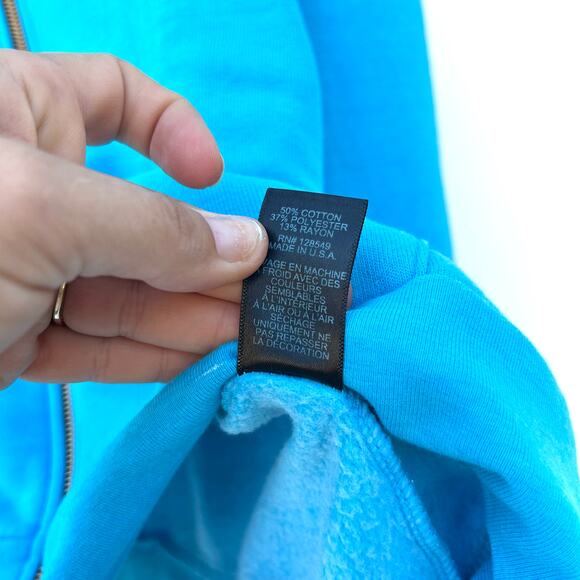 Aviator Nation Full Zip Hoodie Austin Texas Women’s Men’s XXL 2X Neon Blue - Picture 10 of 10